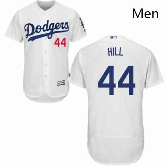 Mens Majestic Los Angeles Dodgers 44 Rich Hill White Home Flex Base Authentic Collection MLB Jersey
